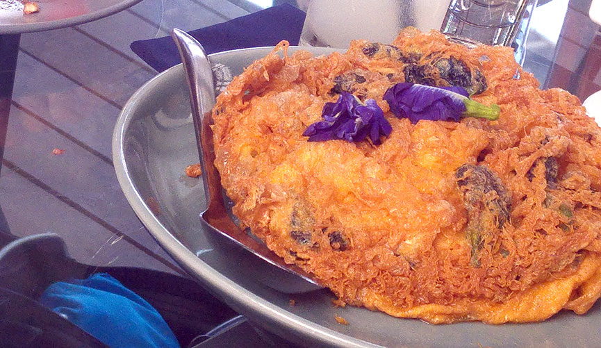 Traditional fluffy omelette.