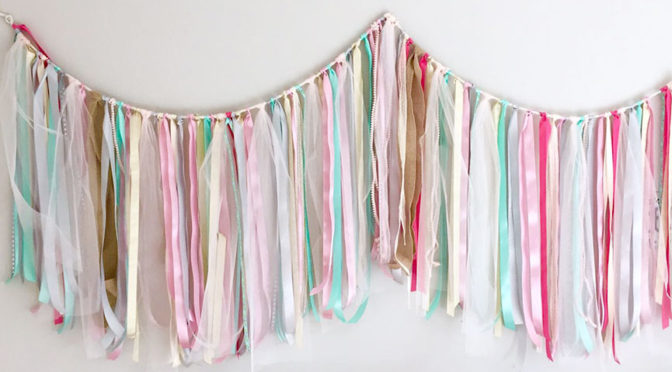Ribbon Garland Pinks and Blues
