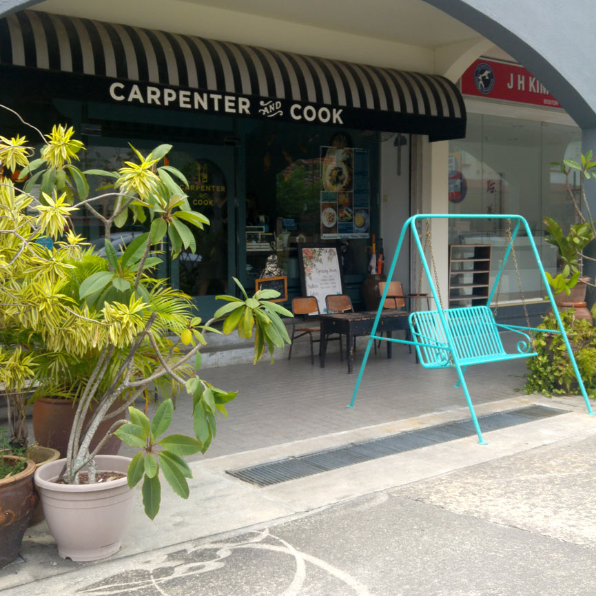The blue swing seat makes me feel nostalgic almost immediately.