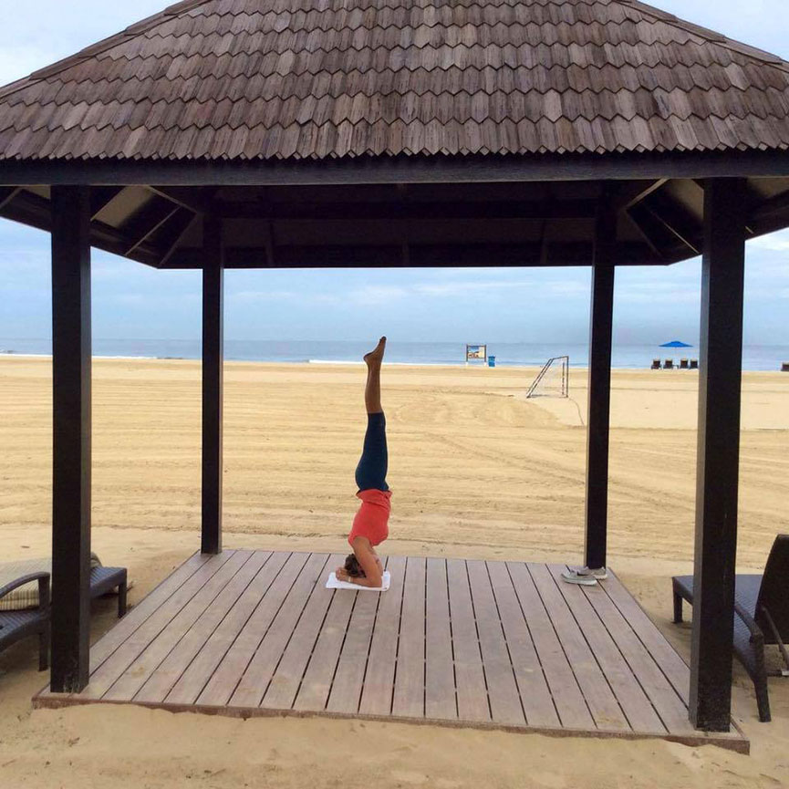 Perfecting my headstand in a perfect location.
