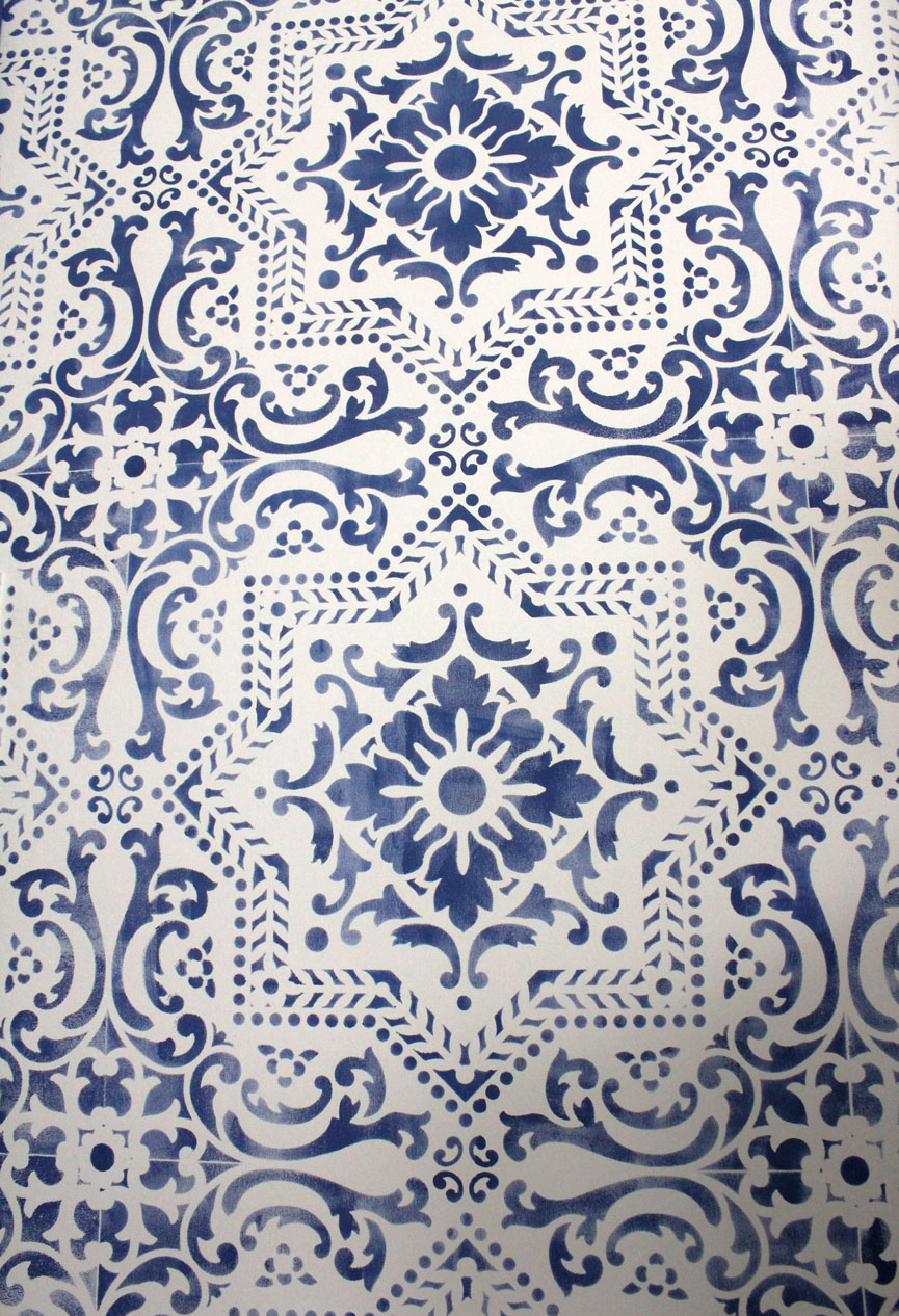 The pretty stencilled door at Flower Girl's shop.