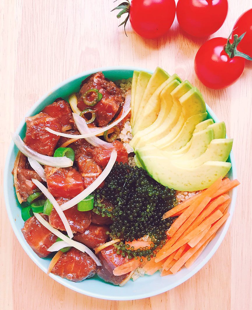 Meal Belly Green Caviar Poke Bowl
