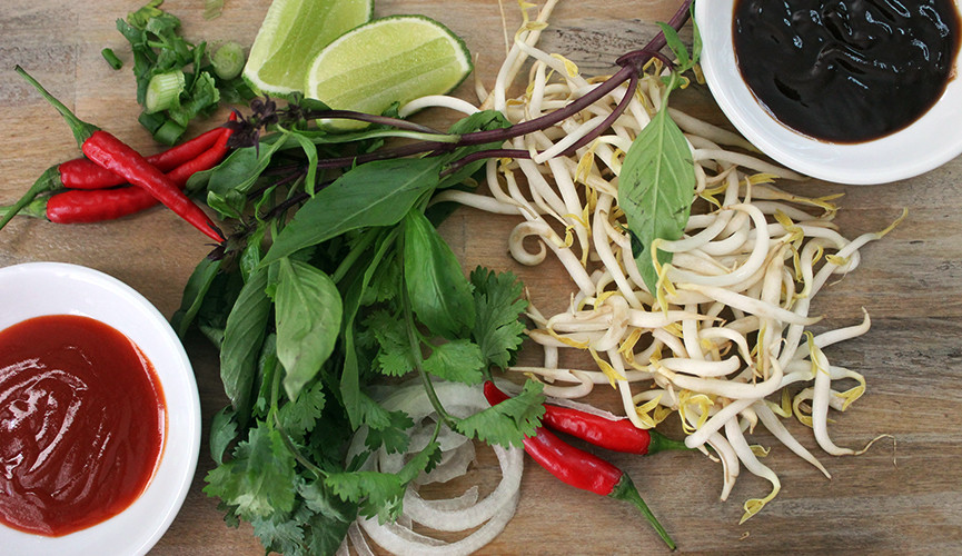 Fresh ingredients to go on top