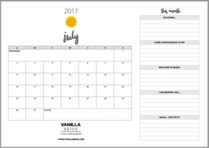Vanilla Beige Calendar Planner