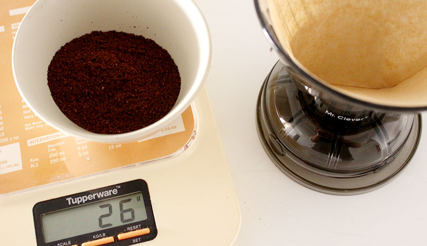 Weigh Coffee Grounds