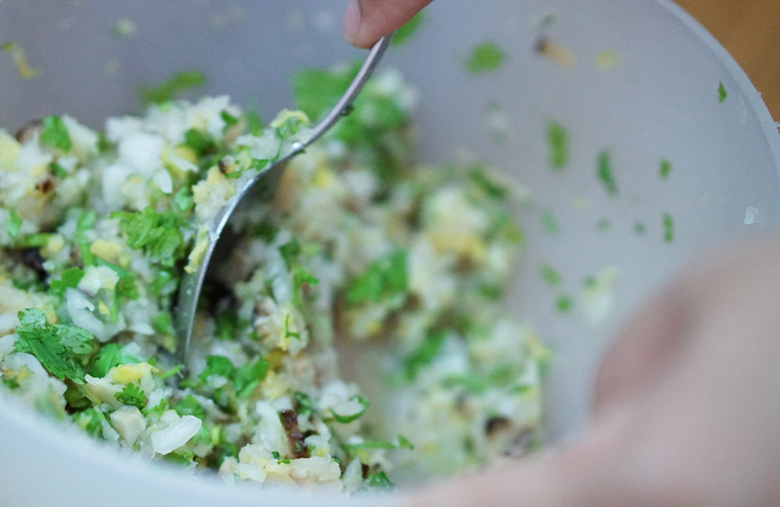 Mixing of ingredients. Image by Winnie C.