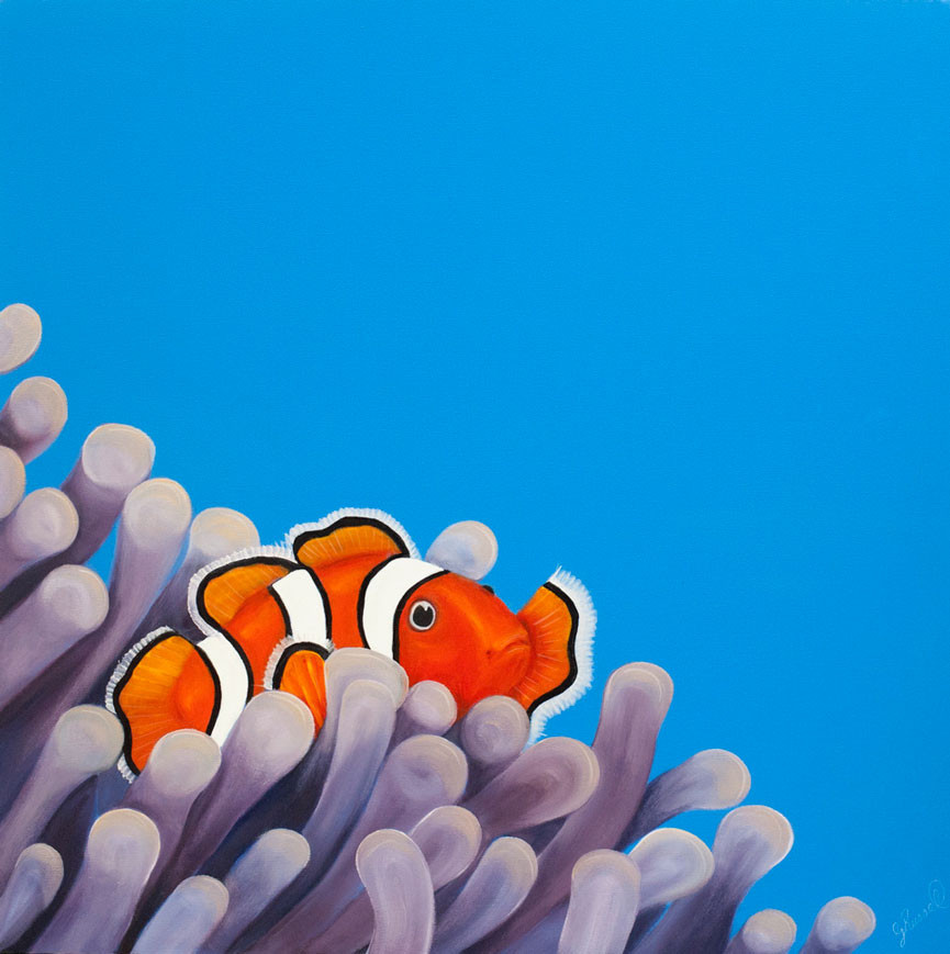 Red Brush Art Clownfish