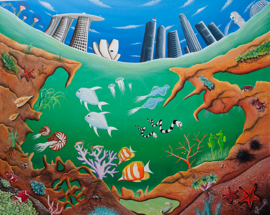 Red Brush Art Reefs of Singapore