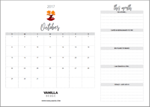 Vanilla Beige Planner October 2017