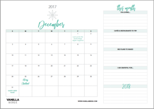 Vanilla Beige December Calendar