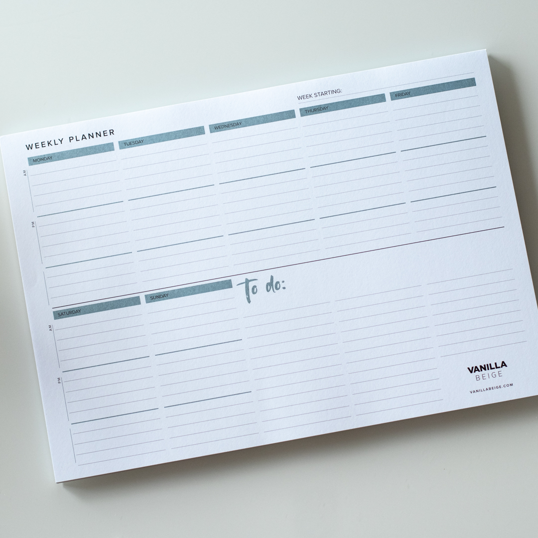 Vanilla Beige Weekly Planner