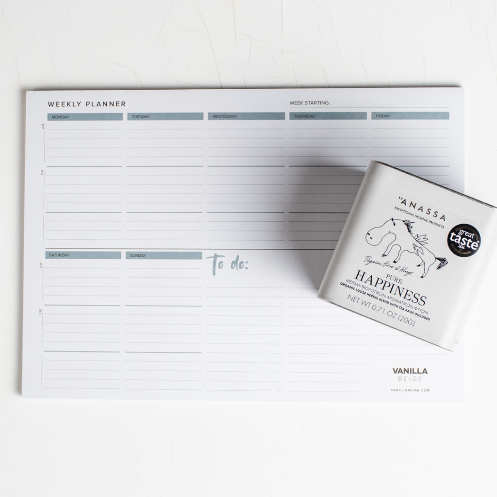 Weekly Planner Anassa Organics Pure Happiness