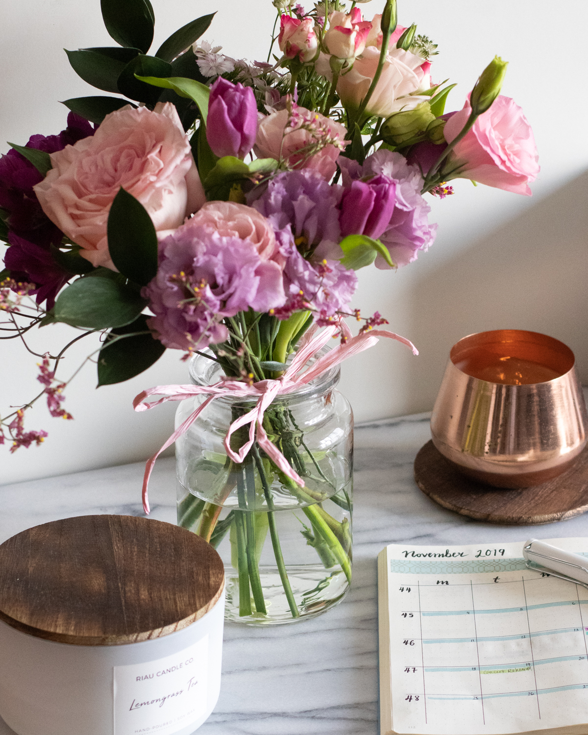 Flowers, candles and my bullet journal