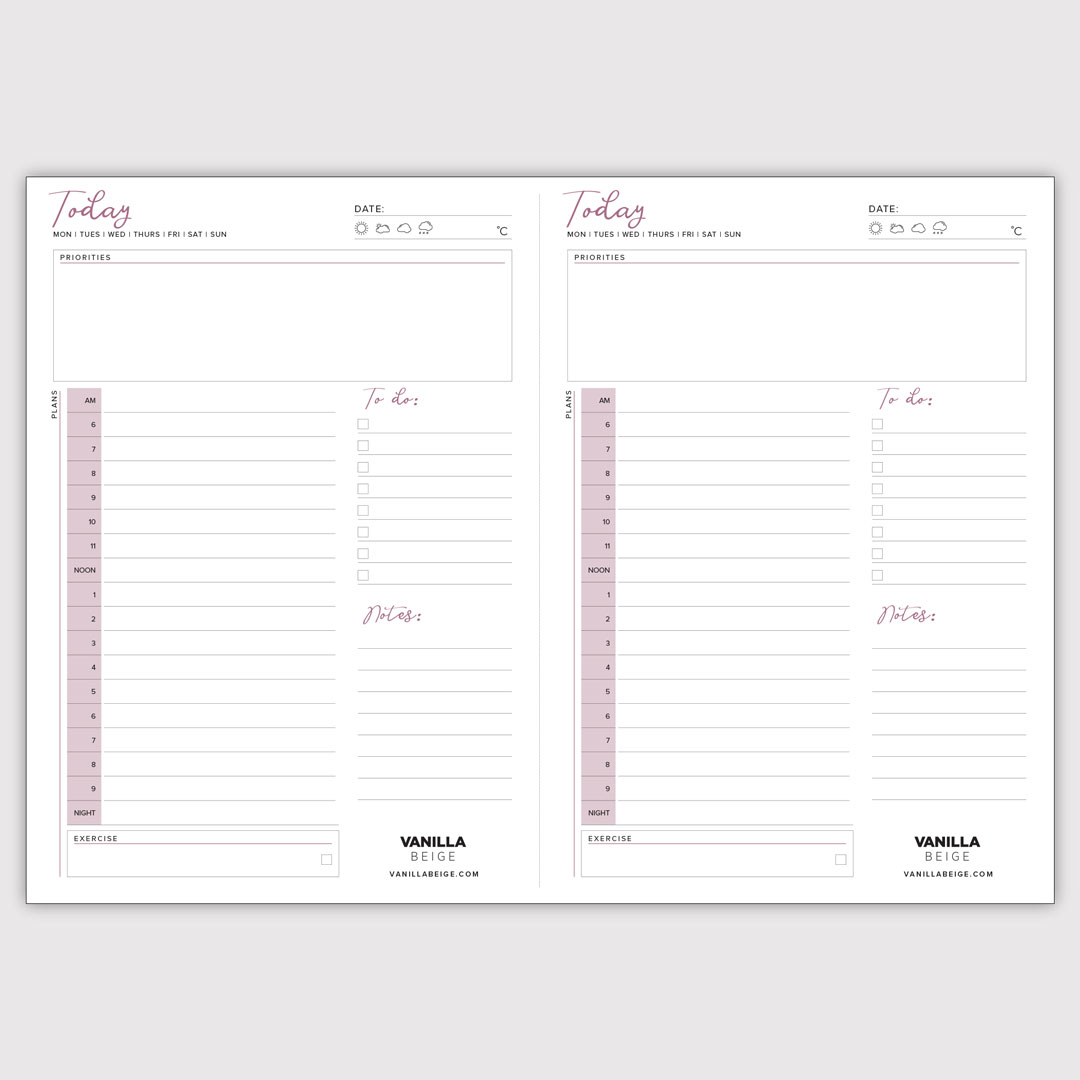 VB Today Planner - Teen (Rose)