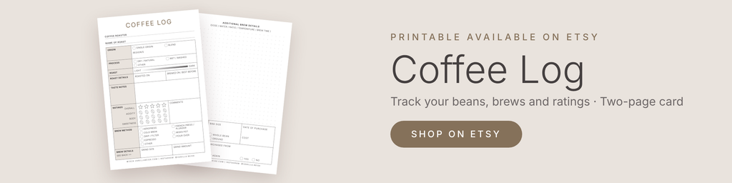 Vanilla Beige Coffee Log printable on Etsy